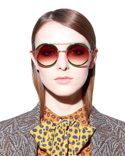 gucci round red and green sunglasses|gucci 63mm aviator sunglasses.